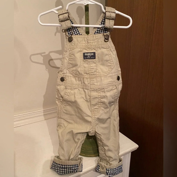 Oshkosh B’Gosh Khaki Overalls - Picture 1 of 9